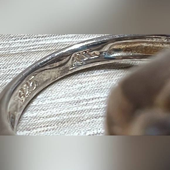 Vintage Designer Signed Aluma (AIL) Blue Turquoise Doublet Ring, Size 7 - Picture 6 of 10